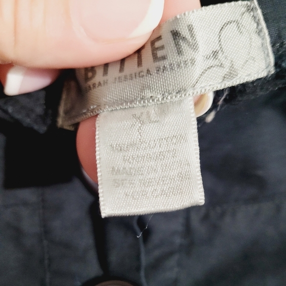 Bitten by Sarah Jessica Parker Black Tunic Dress 3/4 Sleeve Button Front Size XL - Picture 13 of 13